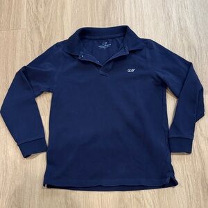 Vineyard Vines Navy Blue Long Sleeve Boys Polo